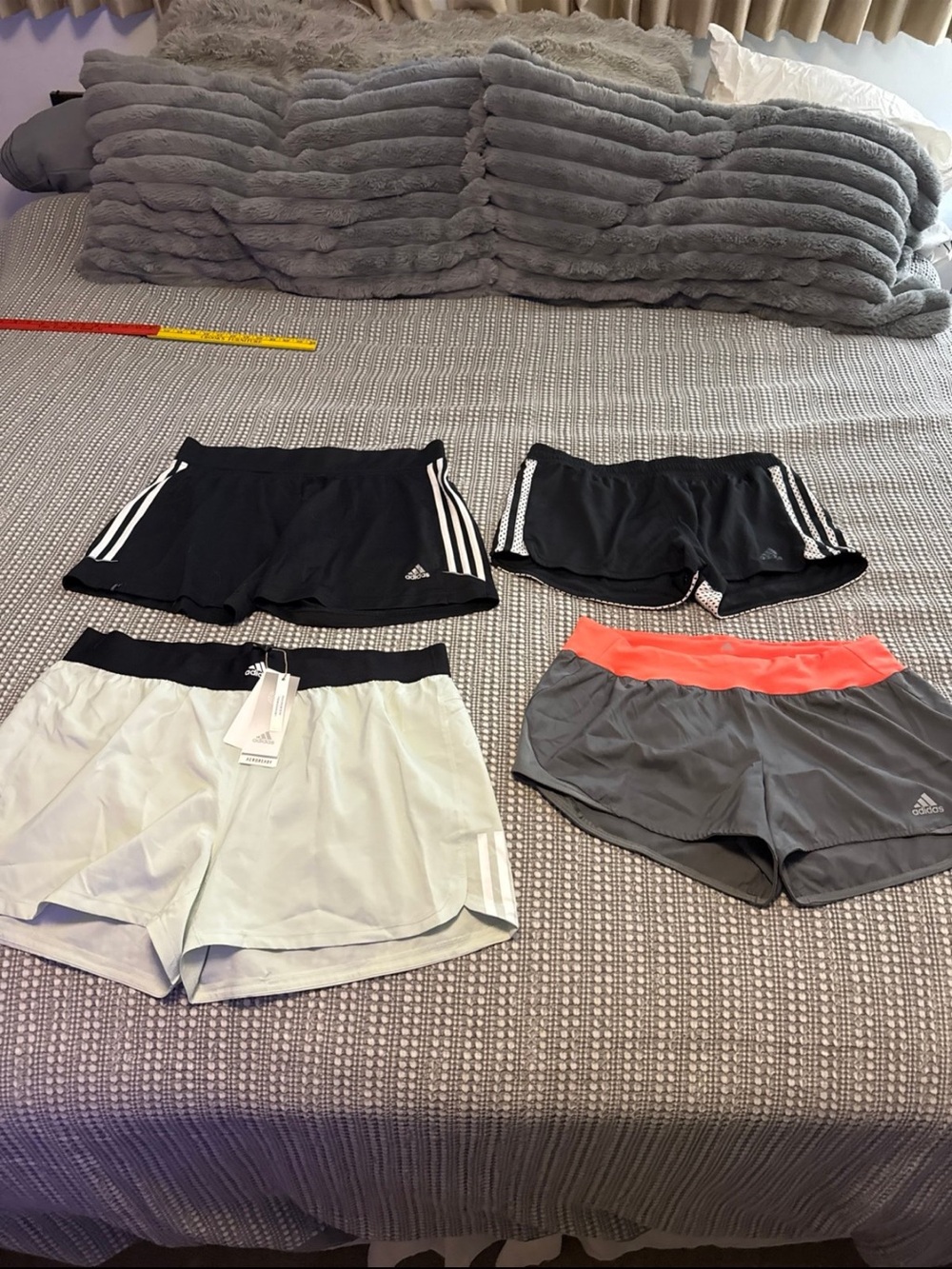 Adidas women shorts bundle of 4, 3 Large, 1 NWT XL